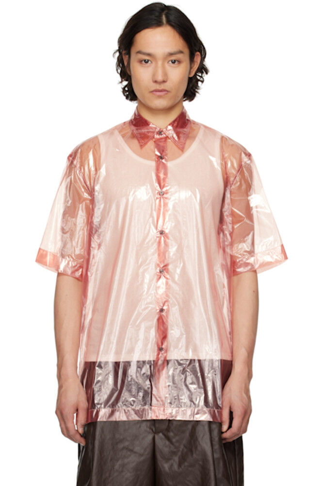 

Розовая прозрачная рубашка Dries Van Noten