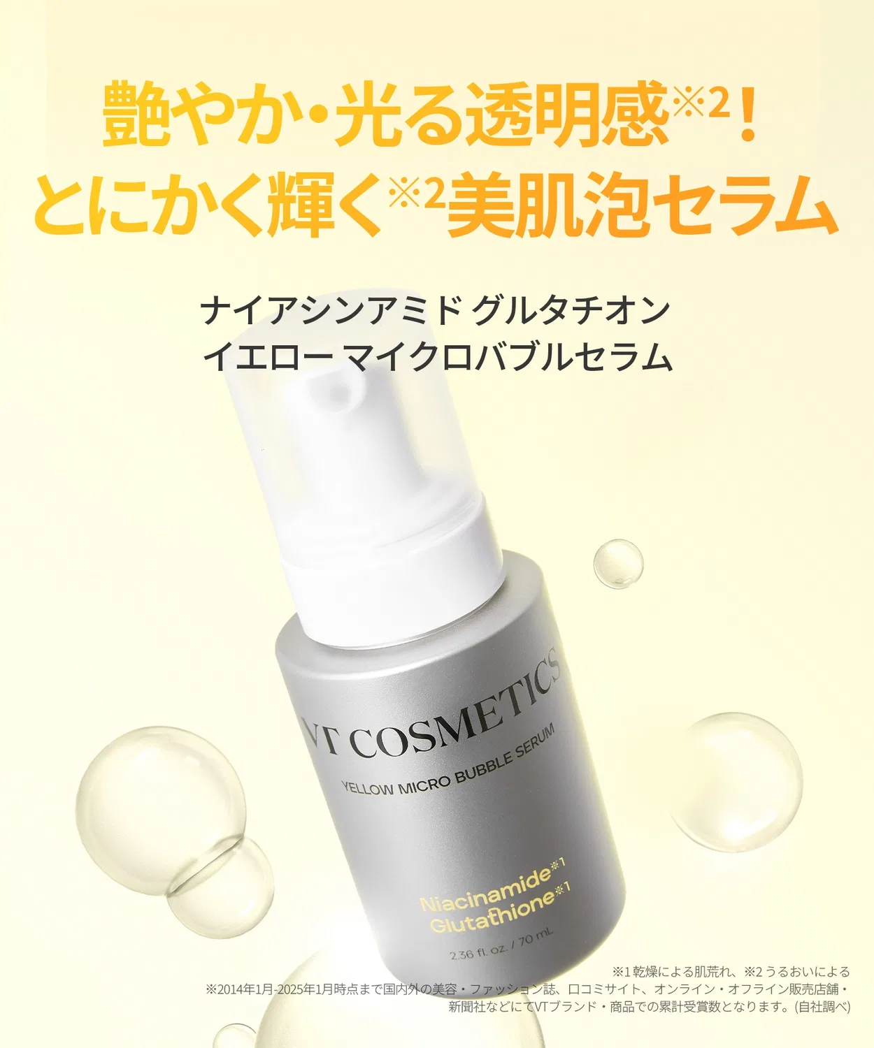 Сыворотка Vt — Ниацинамид-глутатион Yellow Micro Bubble Serum, 70 мл — фото 4