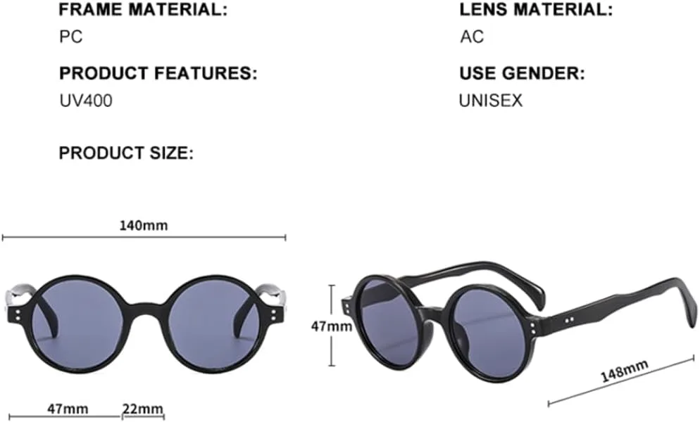 

Ретро-модные круглые панк-солнцезащитные очки для женщин и мужчин, классический винтаж, защита от УФ-излучения UV400, для вечеринок на открытом воздухе VFDHN, Red