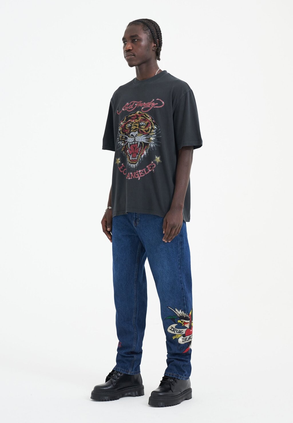 

Футболка с принтом La Tiger Vintage Diamante Ed Hardy, черная