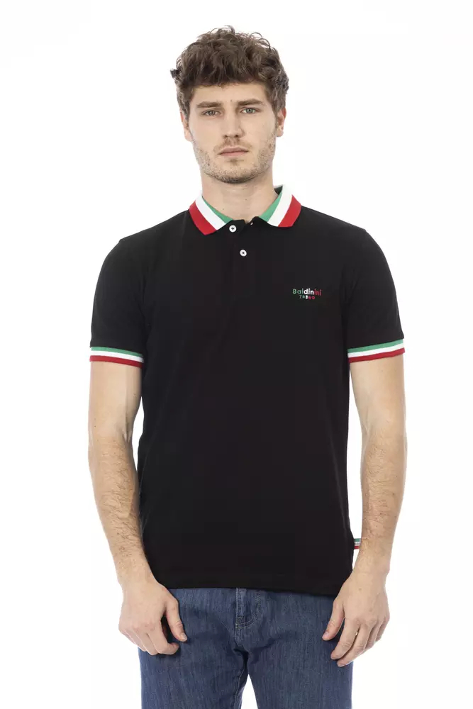 

Черная хлопковая мужская рубашка поло Baldinini Trend, Black