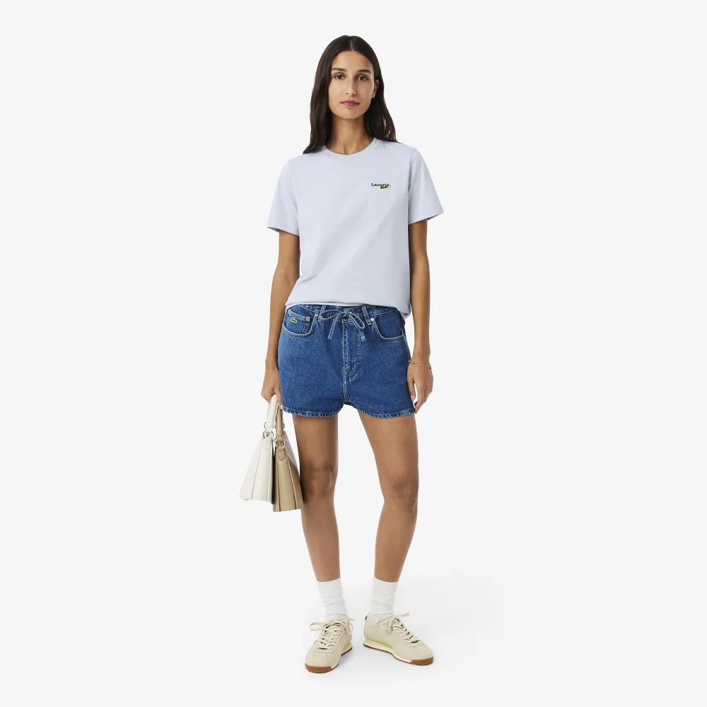 Футболка Lacoste Soft Branding светло-лавандовая — фото 4