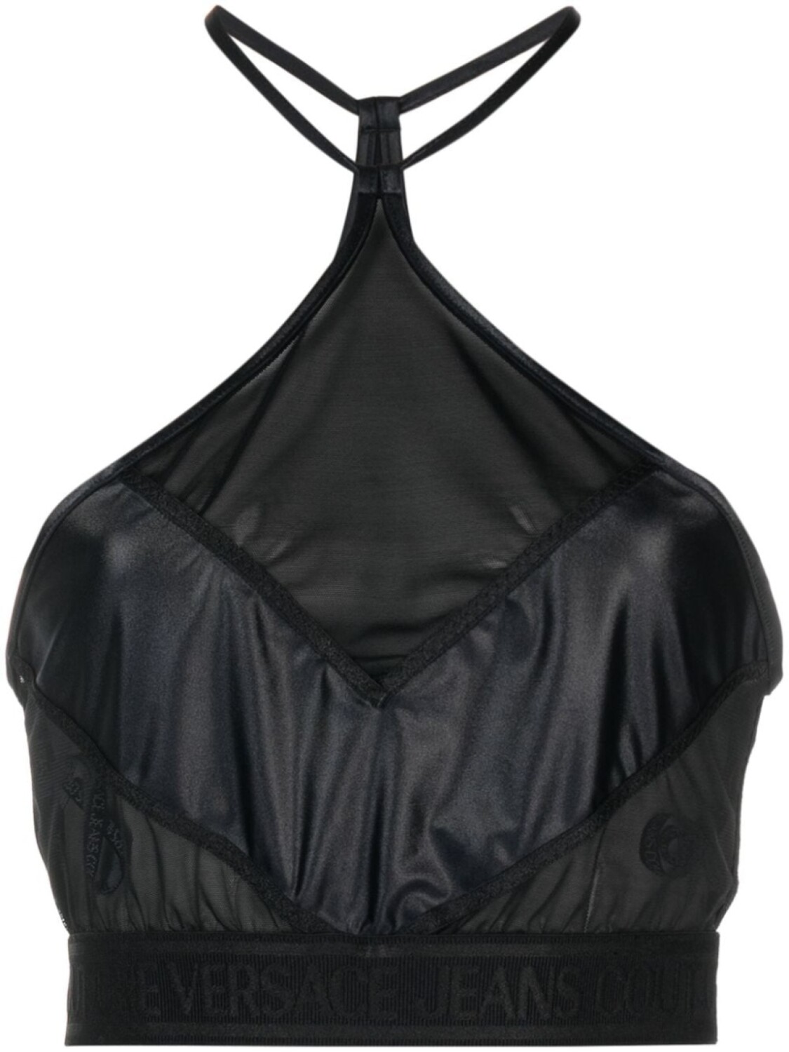 

Versace Jeans Couture прозрачный топ со вставками, черный