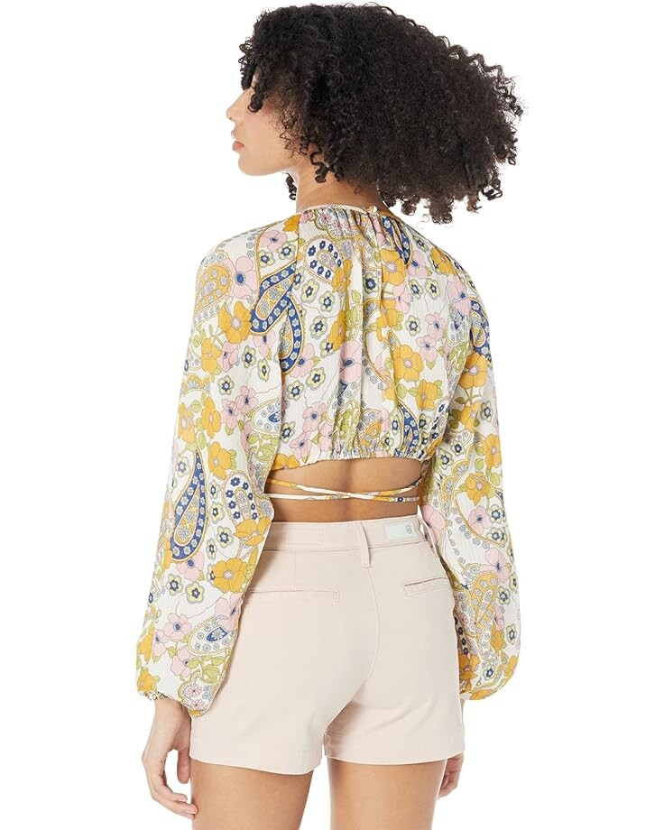 

Топ WAYF Arabella Tie Waist Long Sleeve Raglan Top, цвет Vintage Paisley