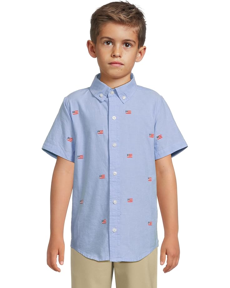 

Рубашка Janie and Jack Embroidered Flag Icon Shirt, синий