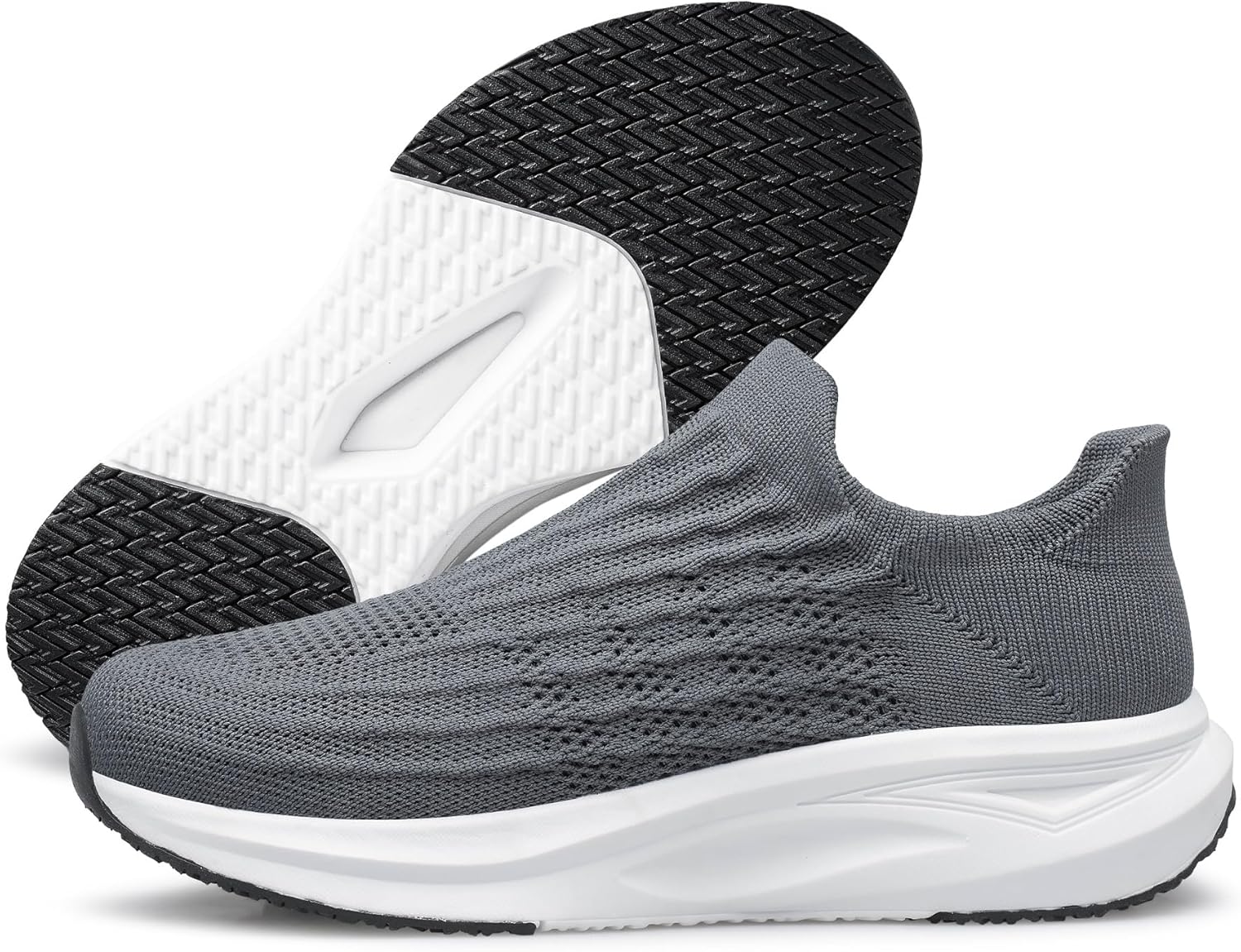 

Мужские слипоны vibdiv, удобные ленивые кроссовки-носки без шнурков, темно-серый