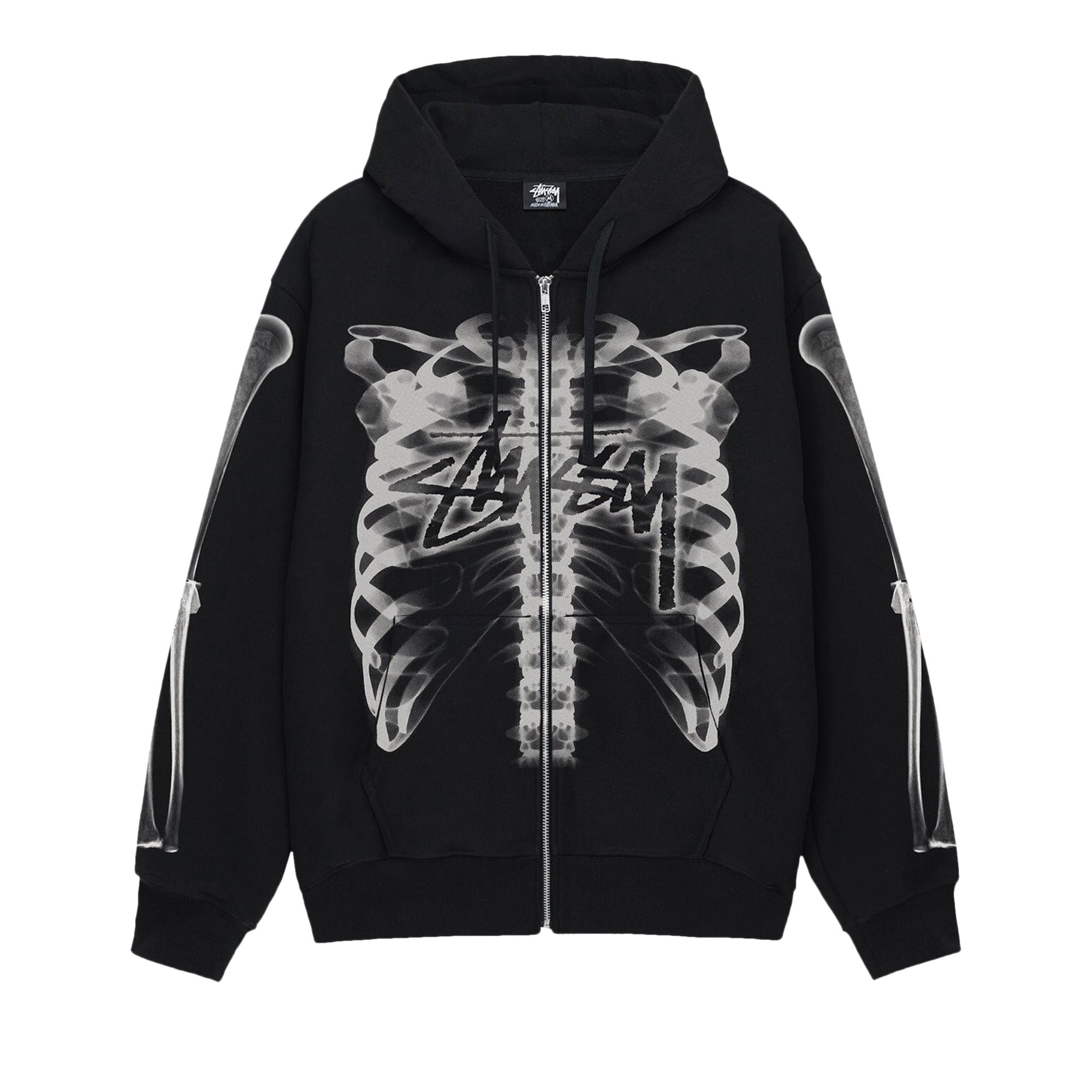 

Толстовка на молнии Stussy Rib Cage, цвет Черный/Белый