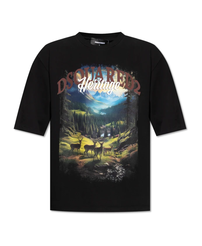 

Футболка с принтом Dsquared2, черный