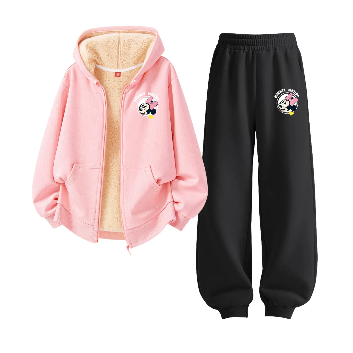 Детский спортивный комплект Casual Disney, [Thickened and Fleece-Lined]Di Xin Huanyi K Taro Purple+Di Xin Huanyi K Taro Purple — фото 4