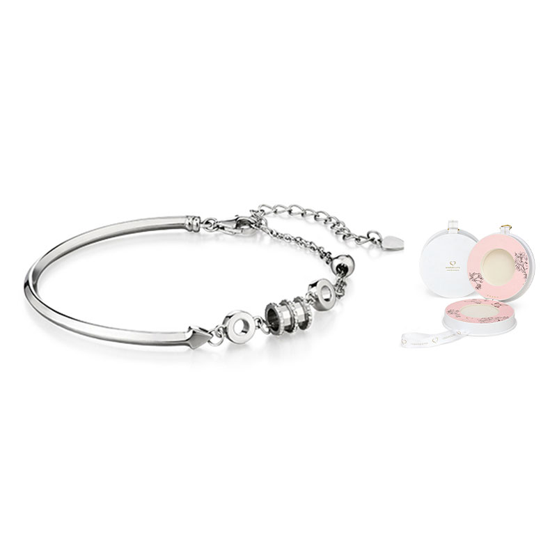 

Двухцветный браслет из сплава для женщин Two Tone KADER, серебристо-белый