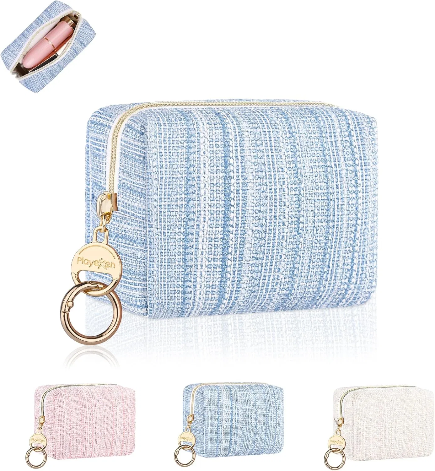 Женская мини-косметичка из искусственной кожи с блестками Playexen, Aa-Lip Bag-Blue