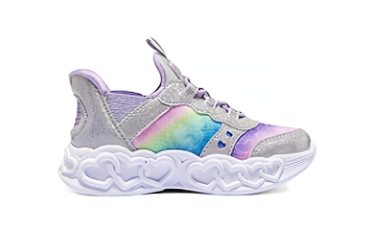 Беспроводные противоскользящие низкие кроссовки для малышей Silver Purple Infant And Toddler Skechers, серебристый/разноцветный — фото 2