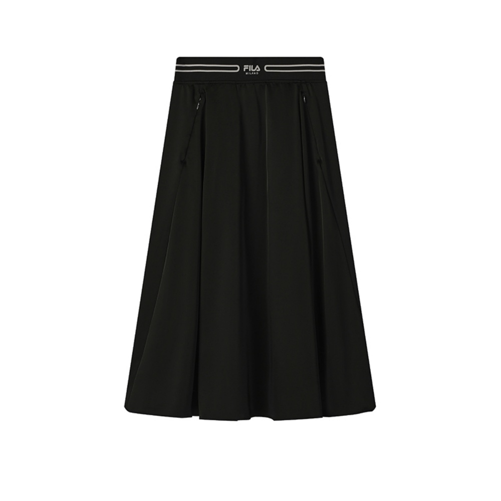 

FILA Миланская коллекция повседневная длинная юбка Women's Jet Black