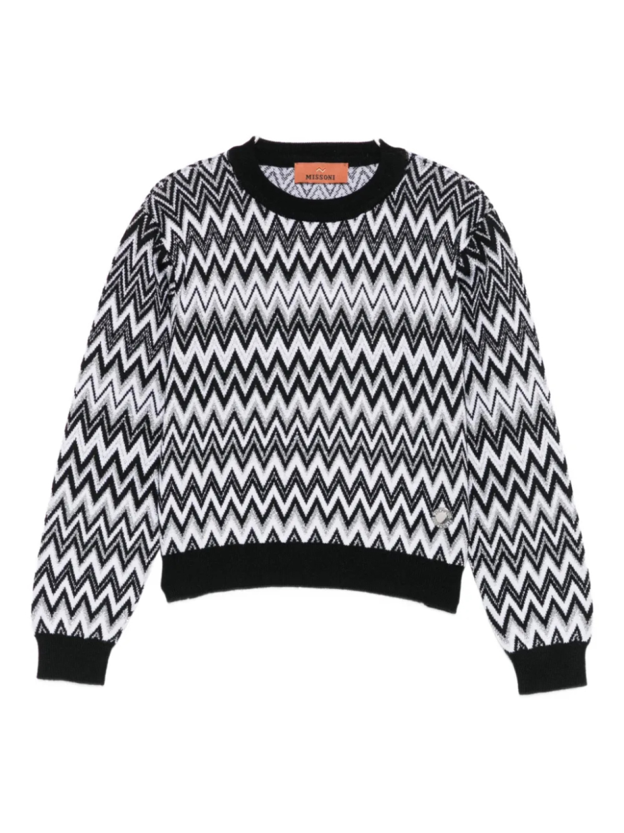 

Свитер Missoni Kids с зигзагообразным узором из шерсти, черный