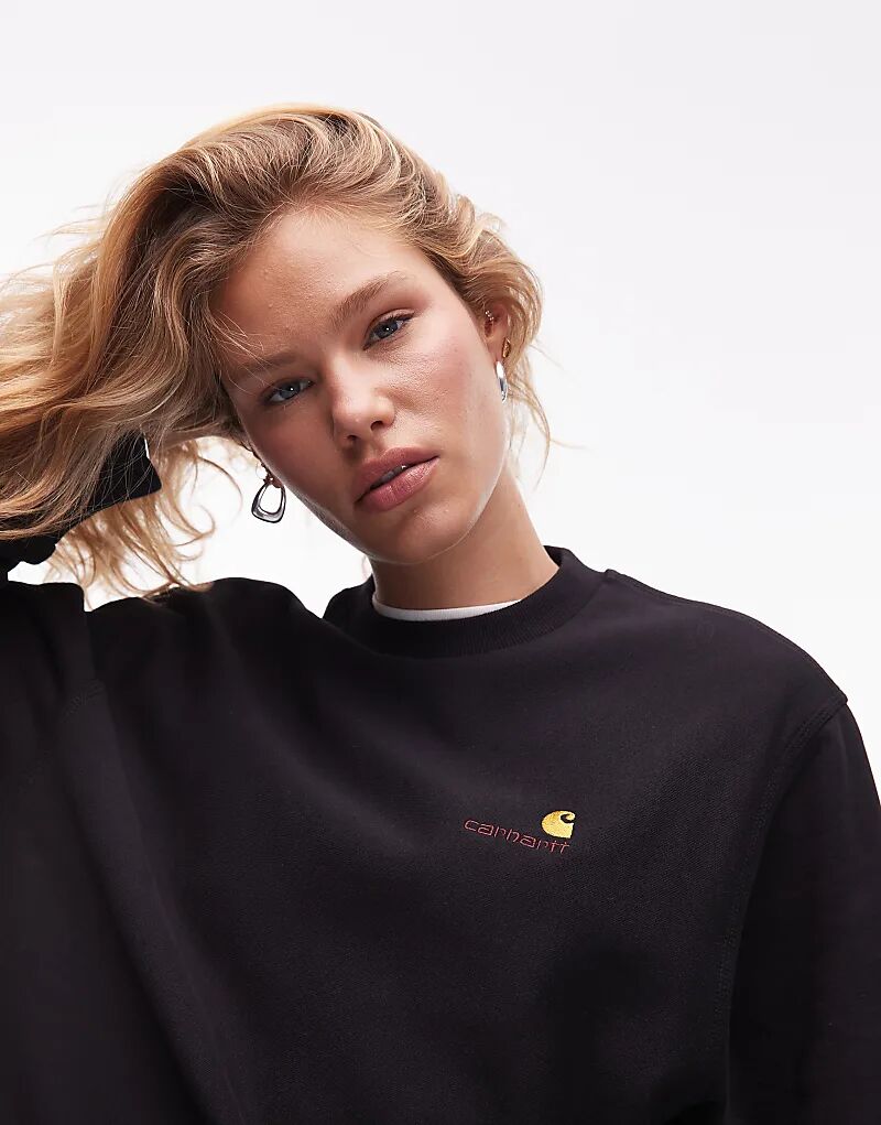 

Толстовка Carhartt WIP American Script черного цвета