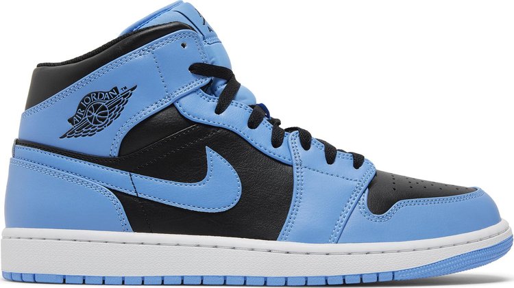 

Кроссовки Air Jordan 1 Mid 'University Blue Black', синий