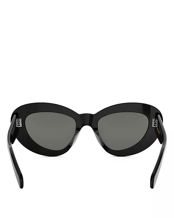 Солнцезащитные очки Havana 3 dots в форме кошачьих глаз, 52 мм Celine, черный — фото 4