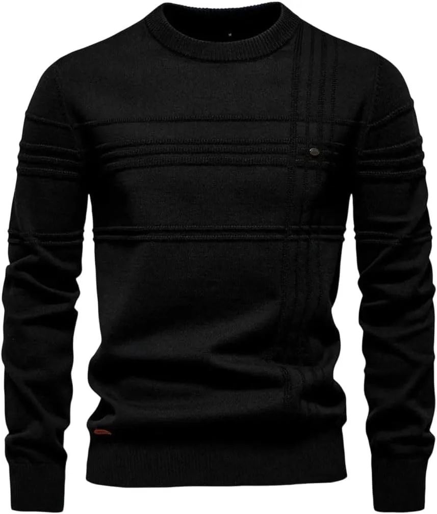 

Мужской пуловер из хлопка в полоску