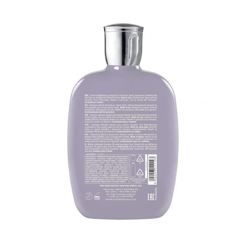 Шампунь Semi Di Lino Smoothing Low Shampoo от Alfaparf Milano для мужчин и женщин - 8,45 унции (240 мл), прозрачный — фото 2