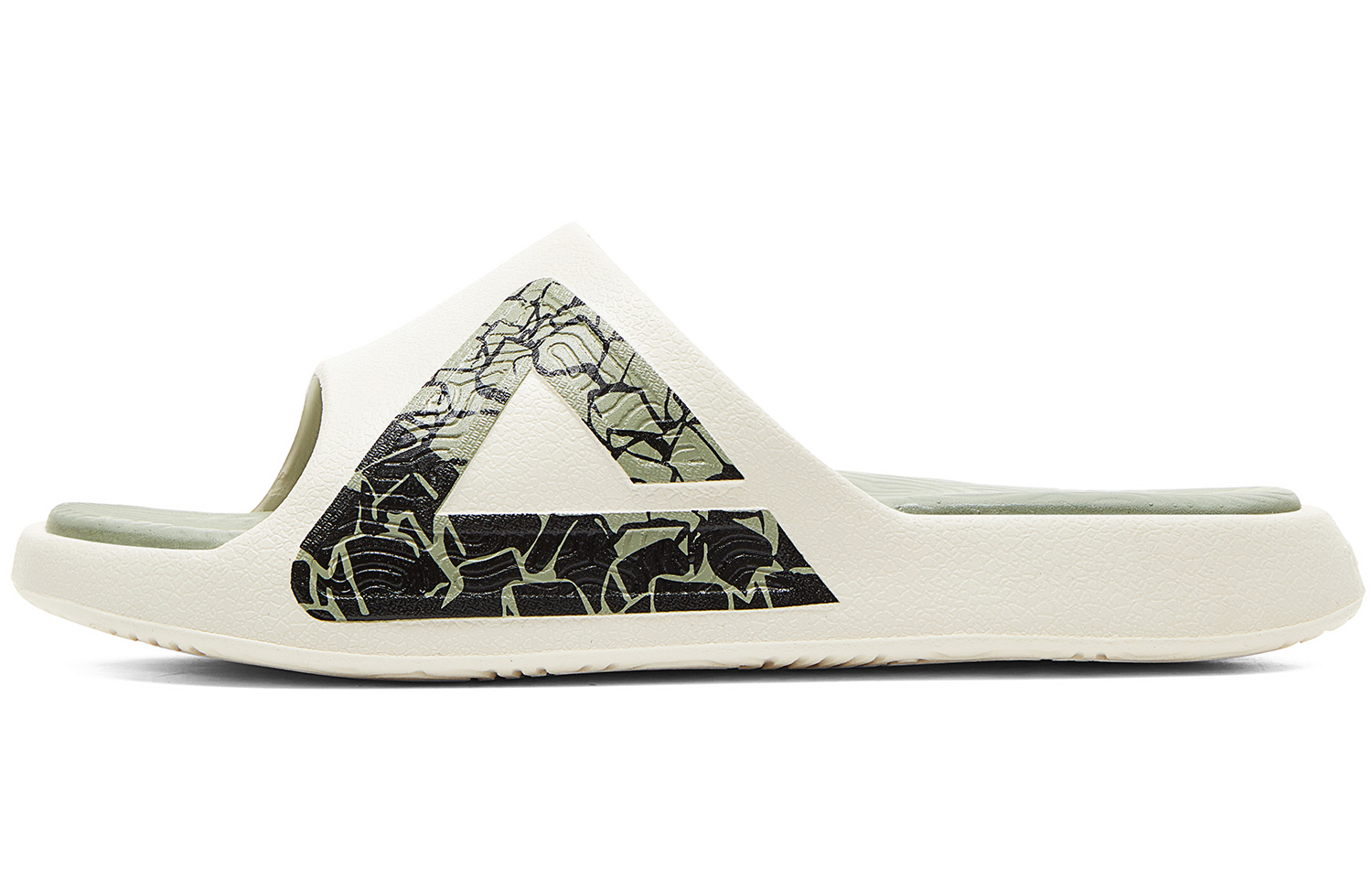 Женские слайдеры Beige White Green PEAK, Экрю/Зеленый