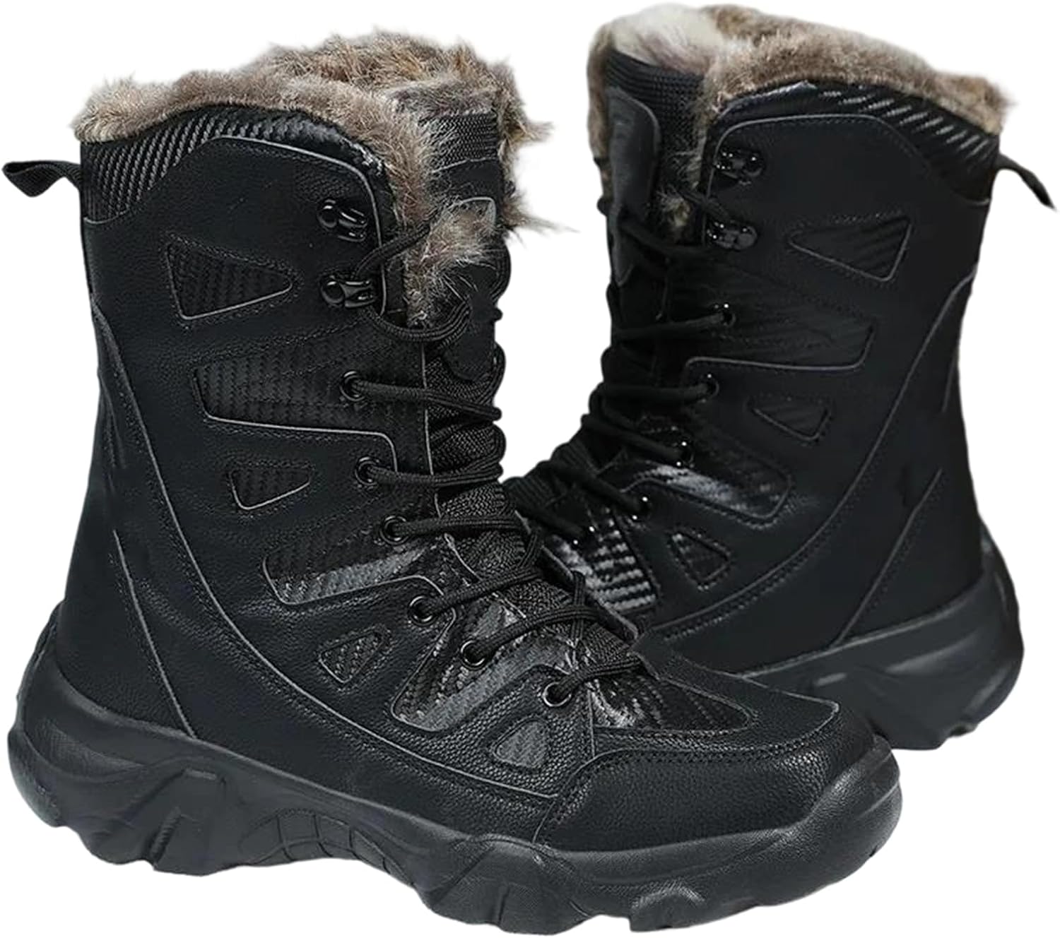 

Мужские водонепроницаемые походные ботинки Alloaone, теплые трекинговые ботинки на щиколотку, противоскользящие, для активного отдыха и альпинизма, черный