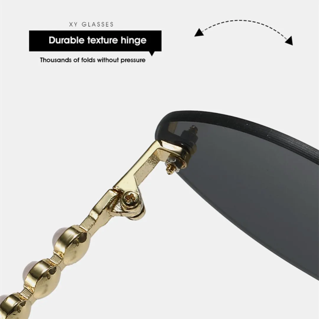 

Роскошные безрамочные солнцезащитные очки «кошачий глаз» с градиентным переходом цвета для женщин и мужчин, с защитой от УФ-излучения UV400 TYUVIVO, Golden Champagne