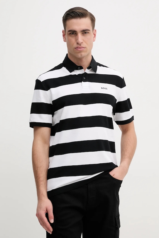 

Хлопковая поло Boss Orange, черный