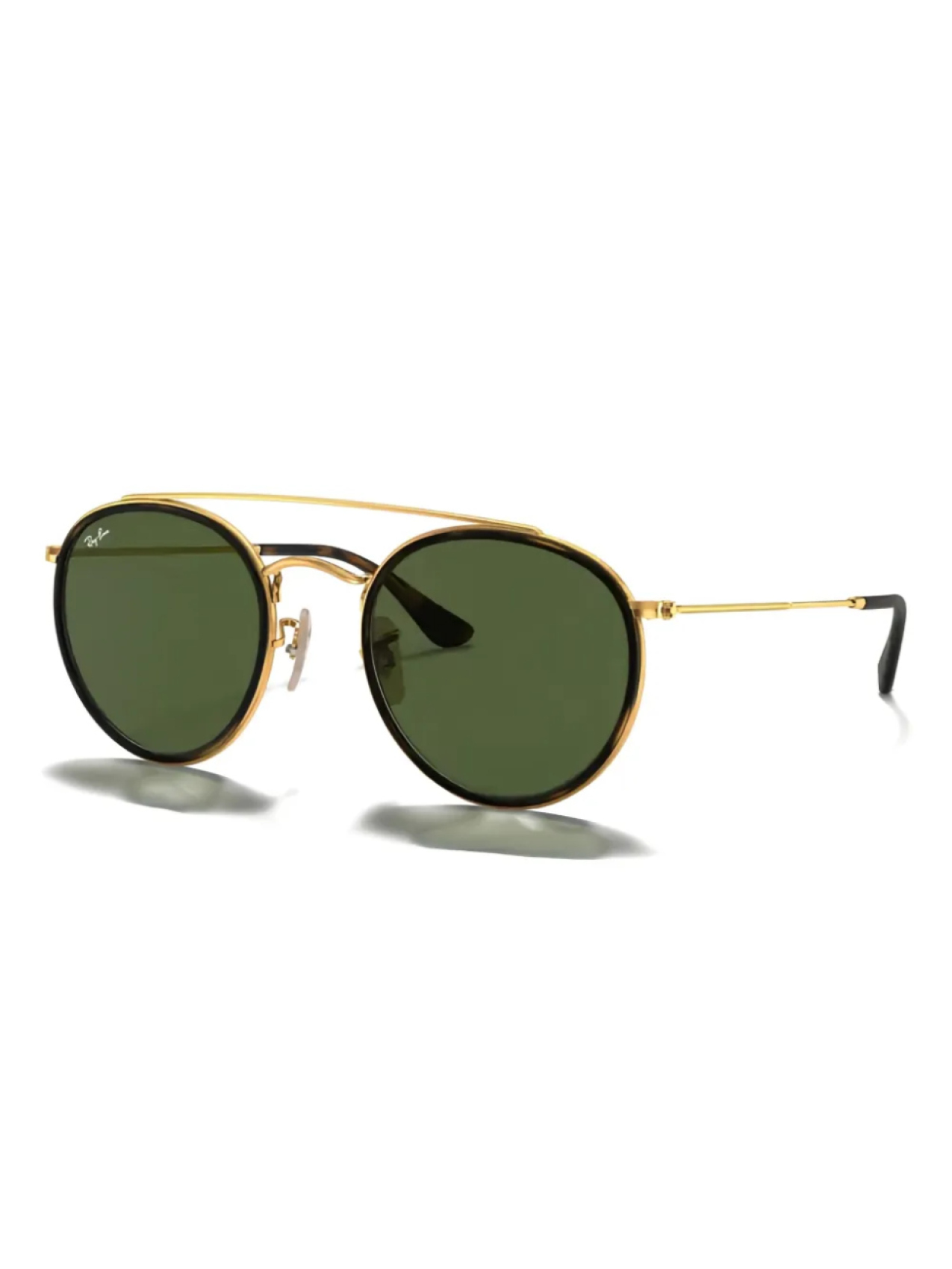 

Ray-Ban double-bridge round-frame солнцезащитные очки, черный