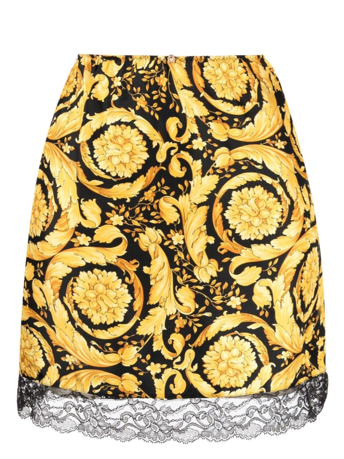 

Versace шелковая юбка с принтом Barocco, черный