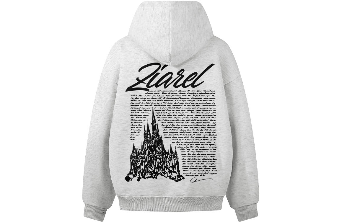 

Толстовка Unisex Hooded Moderate Heavyweight ZIAREL, белый heather серый