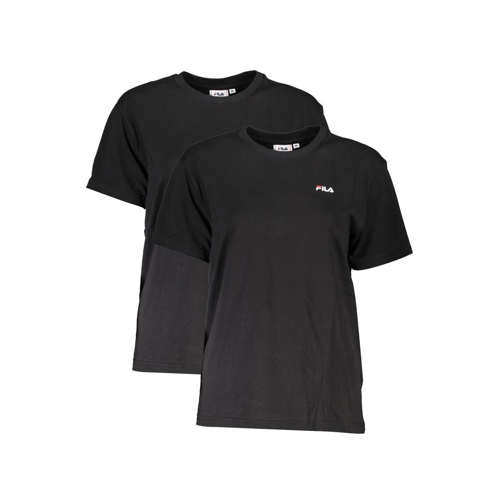 

Черная хлопковая женская футболка Fila