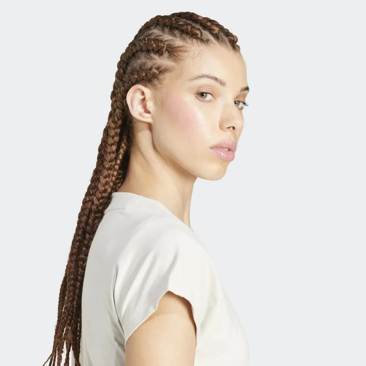 Women's Essentials Линейная хлопковая футболка Adidas, серый — фото 3