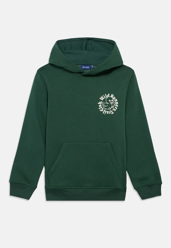 Толстовка Only & Sons Junior Osjdaniel text life reg ls hoodie, зелёный/берёзовый