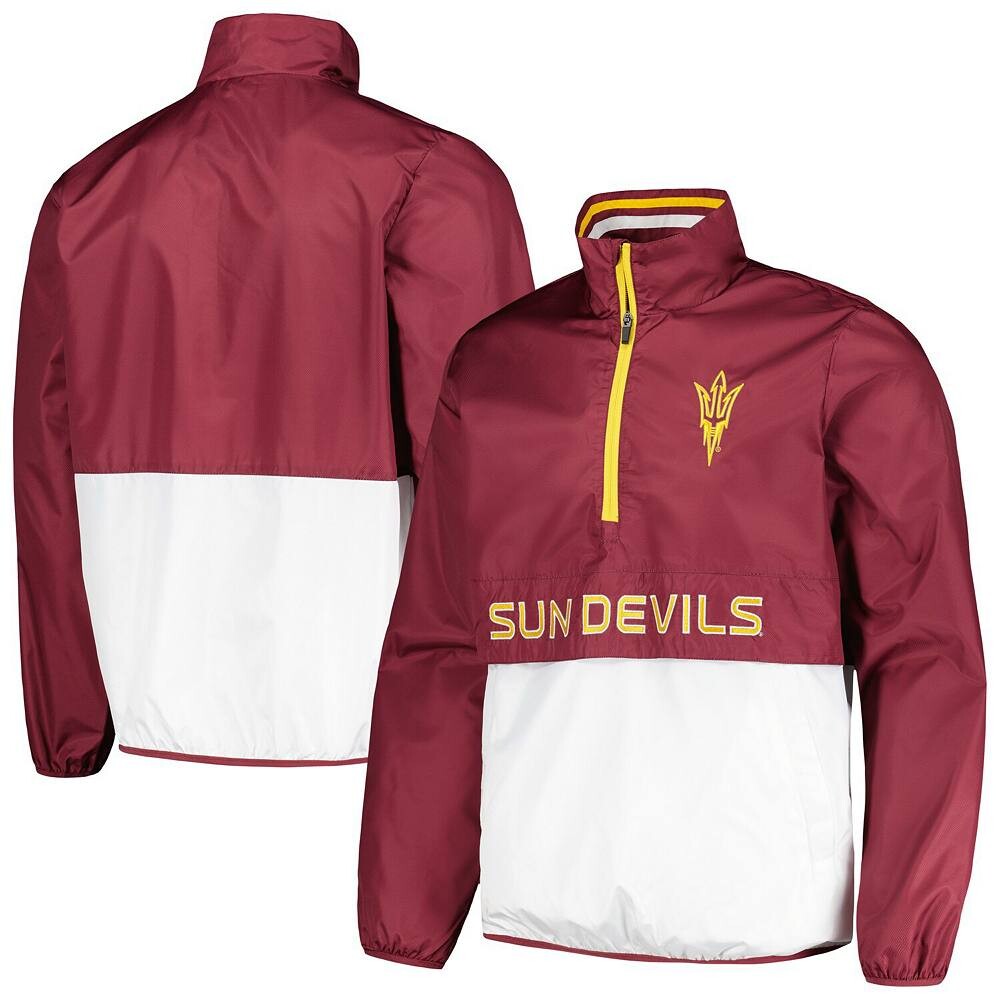 

Мужская футболка G-III Sports от Carl Banks Maroon Arizona State Sun Devils Cornerman с половиной молнии G-III Sports by Carl Banks, цвет Asu Red