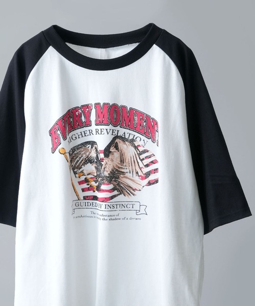 

Футболка-реглан, джерси, с принтом (орел, мотоциклист), унисекс Ritzy, белый/черный