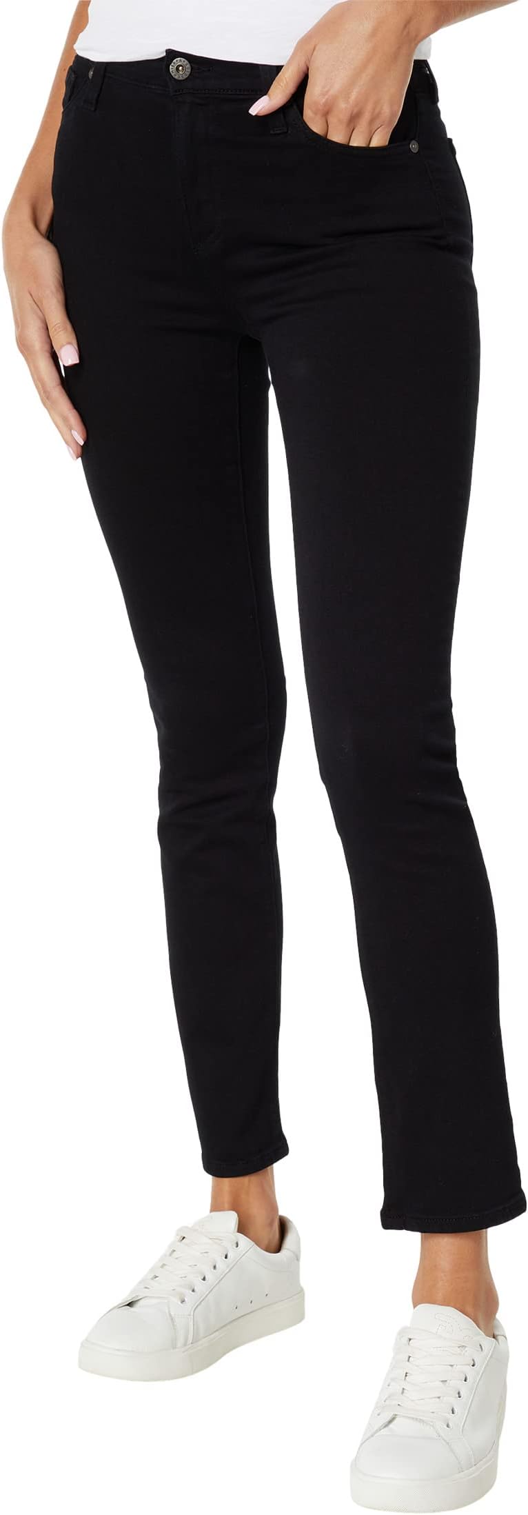 

Джинсы Mari High-Rise Slim Straight in Opulent Black AG Jeans, цвет Opulent Black