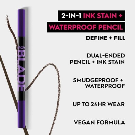 Urban Decay Brow Blade 2-в-1 Карандаш для микроблейдинга бровей Водостойкий карандаш Не размазывается Устойчив к переносу Тонкий кончик Тонкие волоски Естественные более густые брови Темные драпировки Темно-коричневый — фото 3
