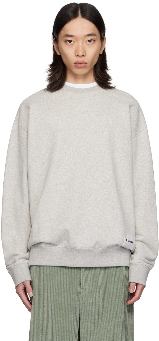 

Серая толстовка с нашивкой-логотипом Jil Sander