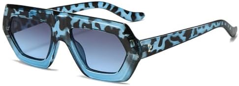 

Солнцезащитные очки неправильной квадратной формы для женщин, модные градиентные солнцезащитные очки UV400, ретро-очки для мужчин с прозрачными линзами MTZJH, Blue Grey Blue