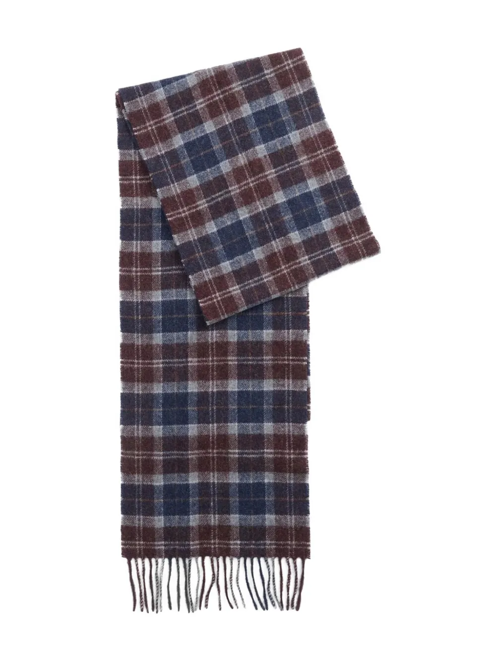 

Шарф с тартановой бахромой Barbour, синий