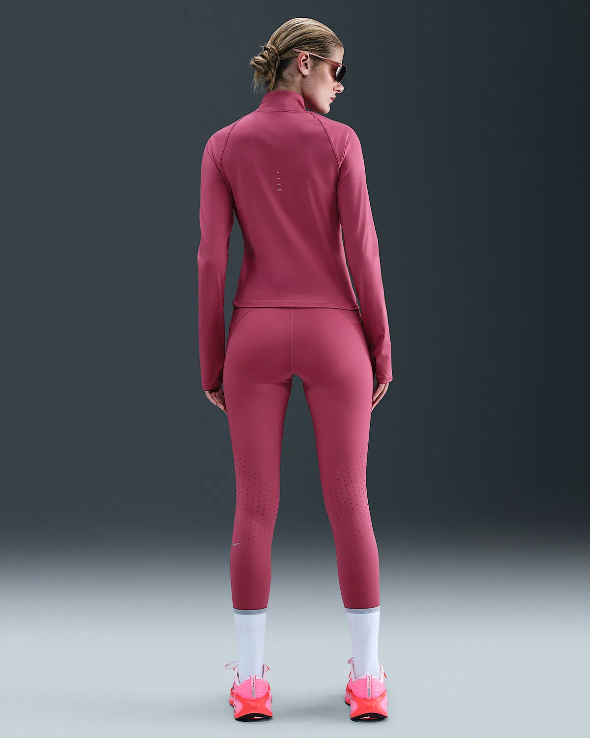Женские леггинсы для бега Nike Swift с высокой посадкой 7/8 и карманами, Sweet Beet — фото 4