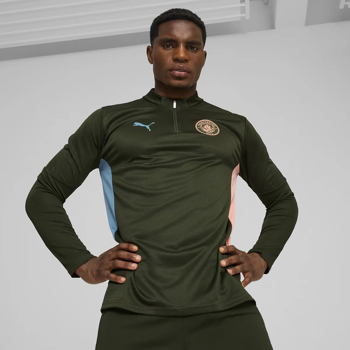 

Мужская футболка Puma Manchester City Training 1/4 Zip Top, синий
