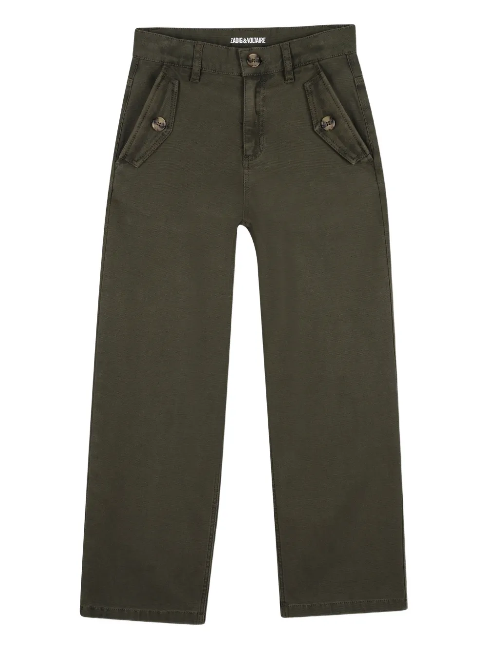 

Брюки с застежкой на пуговицах Zadig & Voltaire Kids, зеленый