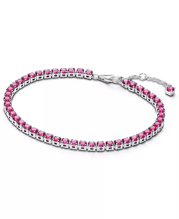 

Сверкающий розовый теннисный браслет Pandora, pink