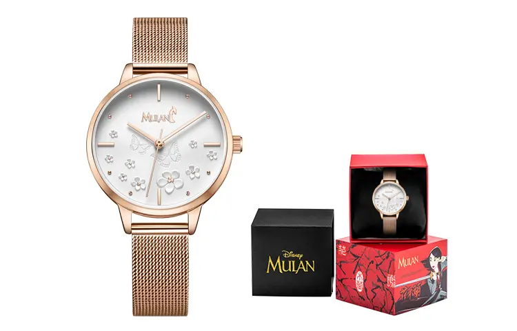 

Disney Часы Mulan Series Quartz Movement Stainless Steel Strap Watch Women's Watch White Dial SM 17008, SM-17008RG