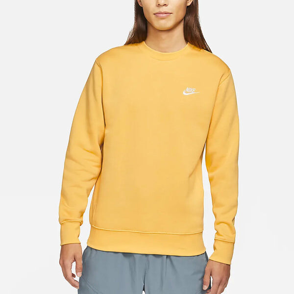 Толстовка Nike Sportswear Club Fleece Round Neck Pullover 'Bright Yellow', желтый — фото 2