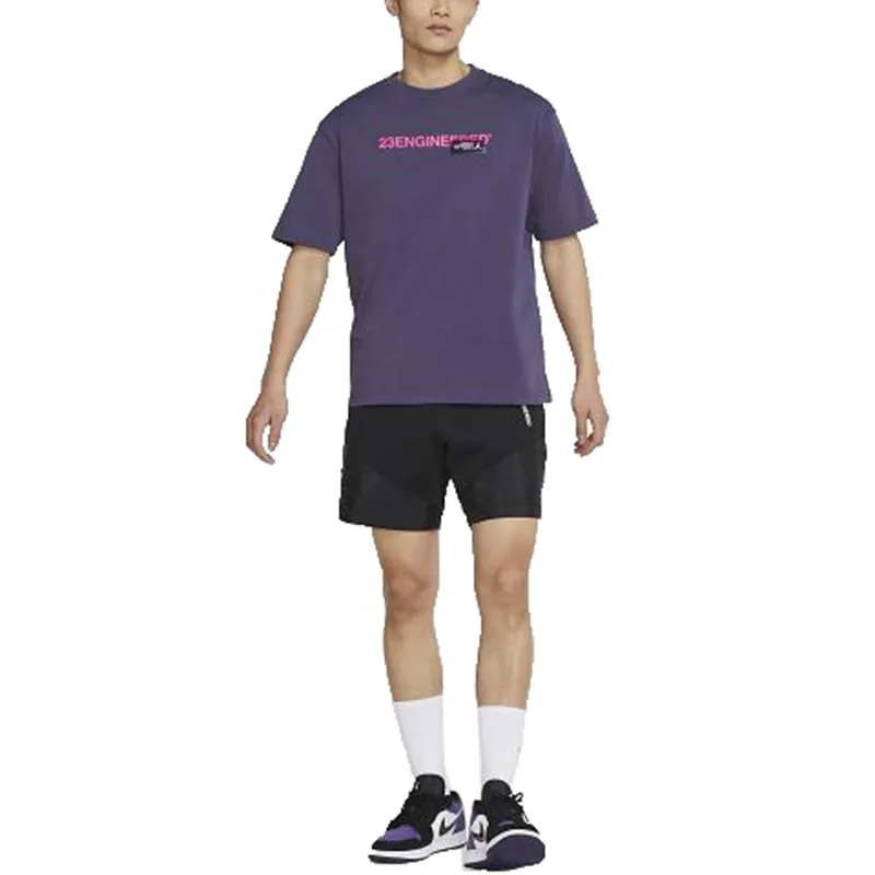 Jordan Футболка мужская Purple Crew Neck Moderate Straight Fit — фото 4