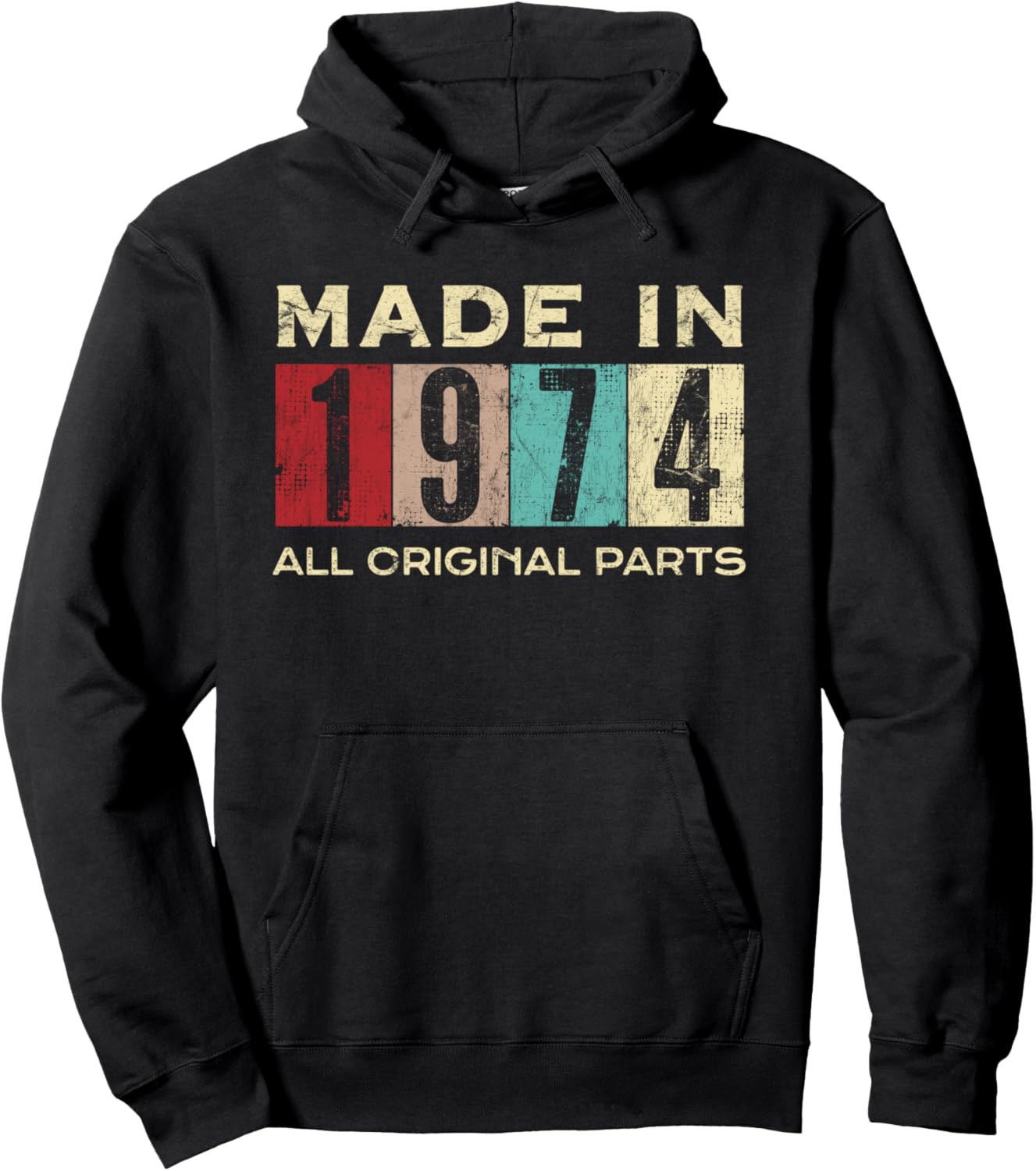 

Ретро 1974 год, все оригинальные детали, винтажная толстовка 1974 года, мужская и женская Retro Made In 1974 Vintage 51St Birthday Ideas, черный