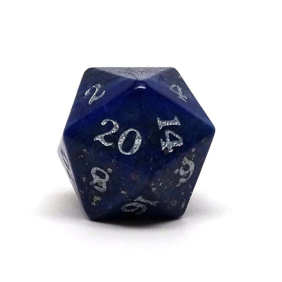 

Фирменный шрифт d20 — лазурит с серебром, Dice - Gemstone D20's