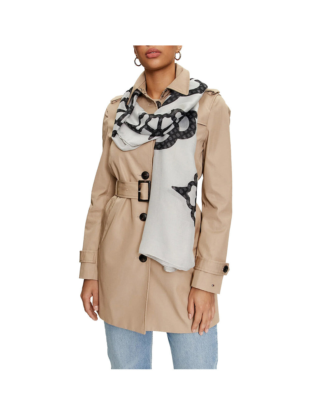 

Черный женский шарф Guess